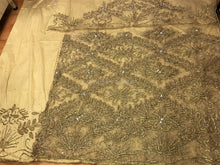Load image into Gallery viewer, Champange Gold Color With All Golden Designer Work NET George Wrapper set - NLDG066
