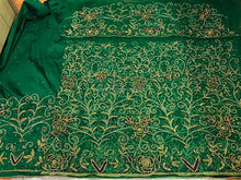 Load image into Gallery viewer, New Arrival Nigerian Green 2022 Designer Net George wrapper with Toch of purple Work  - NLDG076
