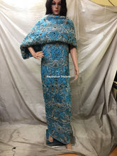 Load image into Gallery viewer, High Quality Aspiration Silk Taffeta and Net Fabrics George With Stone Work Nigerian George Wrapper set  - NLDG077
