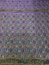 Load image into Gallery viewer, NEW Exclusive LILAC Color Heavy Beaded Designer African george wrapper set - NLDG111

