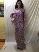 Load image into Gallery viewer, NEW Exclusive LILAC Color Heavy Beaded Designer African george wrapper set - NLDG111
