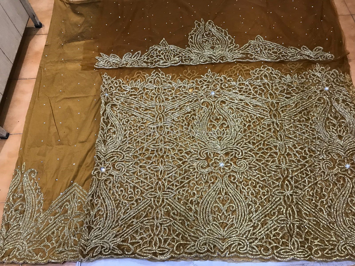 Nigerian Wedding Wear Designer African george wrapper set - NLDG112 ...