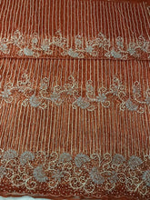 Load image into Gallery viewer, Burnt Orange Heavy Beaded Designer Nigerian Wedding George wrapper set - NLDG114
