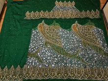 Load image into Gallery viewer, African Wedding FISH Pattern Beaded Designer george wrapper set - NLDG121
