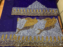 Load image into Gallery viewer, African Wedding FISH Pattern Beaded Designer george wrapper set - NLDG121
