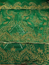 Load image into Gallery viewer, Nigerian Green Color New Wedding Net George Wrapper Set - NLDG129
