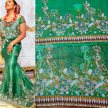 Load image into Gallery viewer, Net Lace Heavy Beaded Nigerian Wedding George Wrapper- NLVG022
