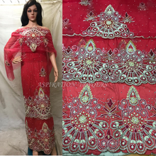 Load image into Gallery viewer, First Lady VIP Heavy Beaded Net Lace George Wrapper With Blouse- NLVG045
