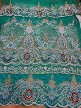 Load image into Gallery viewer, High Quality African Net Lace Heavy Beaded George Wrapper With Blouse- NLVG062
