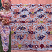 Load image into Gallery viewer, Nigerian luxury latest  India Silk George Wedding Silk Fabric Bridal George - NLVG071
