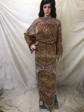 Load image into Gallery viewer, New Trending 2021 Heavy beaded VIP African Net Lace George wrapper set - NLVG095
