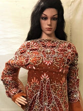 Load image into Gallery viewer, BURNT ORANGE color  Net Lace VIP Indian George Wrapper with blouse - NLVG100
