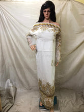 Load image into Gallery viewer, WHITE color Light weight Net lace African George Wrapper set - NLVG111
