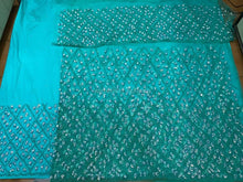Load image into Gallery viewer, Sea Green African Designer Sequence Beaded George Wrapper Set - NLVG121
