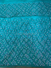 Load image into Gallery viewer, Sea Green African Designer Sequence Beaded George Wrapper Set - NLVG121
