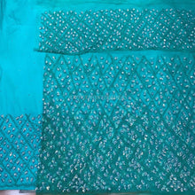 Load image into Gallery viewer, Sea Green African Designer Sequence Beaded George Wrapper Set - NLVG121
