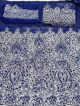 Load image into Gallery viewer, Red Color Pearl Heavy Beaded George With Fancy Cutwork For African Wedding- PBG028
