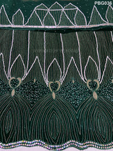 Load image into Gallery viewer, Nigerian Green Pearl Beaded George Wrapper For African Wedding Dresses - PBG036
