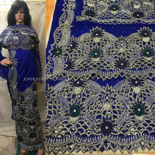 Load image into Gallery viewer, Nigerian Style Heavy Beaded VIP George Wrapper With Blouse- HB094
