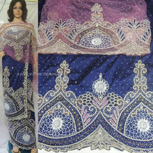 Load image into Gallery viewer, Heavy Beaded Indian George Wrapper With 2 Yard Netlace Blouse- HB060
