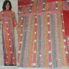 Load image into Gallery viewer, Igbo Wedding Net Lace Beaded 3D Floral Designer George Wrapper- NLVG051
