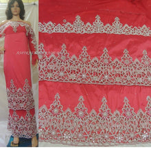 Load image into Gallery viewer, Nigerian Heavy Beaded VIP Madam George Fabric With Designer Cutwork- HB046
