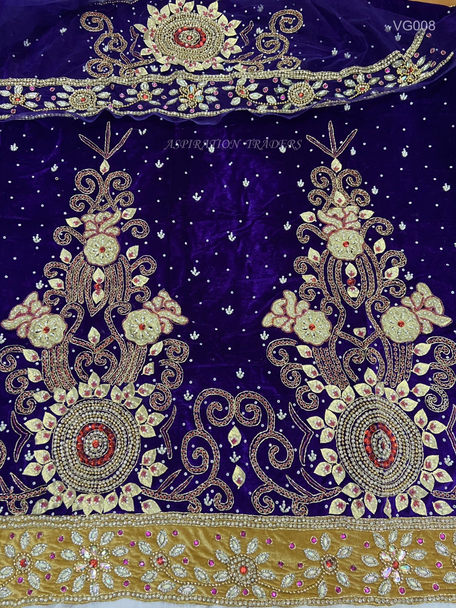 High Quality Heavy Beaded Velvet George For African Wedding Dresses - Aspiration Traders High Quality Heavy Beaded Velvet George For African Wedding Dresses - Aspiration Traders