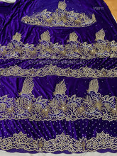 Load image into Gallery viewer, Designer Floral Heavy Beaded Velvet George Wrapper For Nigerian Weddings- VG011
