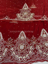 Load image into Gallery viewer, African Style Heavy Beaded Velvet George Wrapper With 2 Yard Blouse- VG013
