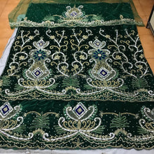 Load image into Gallery viewer, Premium Quality Velvet George Wrapper set with Nice Hand Beaded Work - VG016
