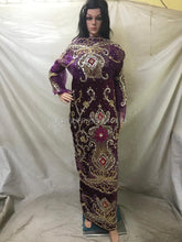 Load image into Gallery viewer, Premium Quality Velvet George Wrapper set with Nice Hand Beaded Work - VG016
