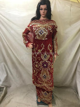 Load image into Gallery viewer, Premium Quality Velvet George Wrapper set with Nice Hand Beaded Work - VG016
