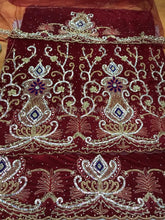 Load image into Gallery viewer, Premium Quality Velvet George Wrapper set with Nice Hand Beaded Work - VG016
