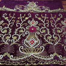Load image into Gallery viewer, Premium Quality Velvet George Wrapper set with Nice Hand Beaded Work - VG016
