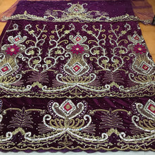 Load image into Gallery viewer, Premium Quality Velvet George Wrapper set with Nice Hand Beaded Work - VG016
