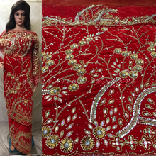 Load image into Gallery viewer, Beautiful High Grade Velvet Heavy Beaded George Wrapper with Net Blouse - VG018
