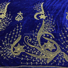 Load image into Gallery viewer, Royal Blue Velvet Fabric Medium Beaded George Wrapper Set - VG021
