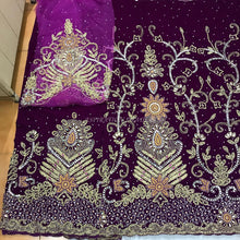 Load image into Gallery viewer, Velvet Fabric Trending Indian  African George wrapper set for Bella Bride - VG024
