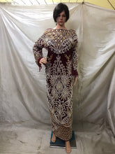Load image into Gallery viewer, Exclusive  Designer Heavily Beaded Velvet Fabric African George wrapper set - VG030
