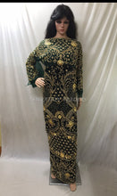 Load image into Gallery viewer, BLACK Velvet New Design Heavy Beaded Designer George Wrapper With Blouse- VG034
