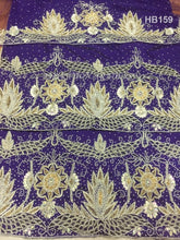 Load image into Gallery viewer, Nigerian traditional Heavy Beaded VIP Madam Silk George with Blouse - HB159
