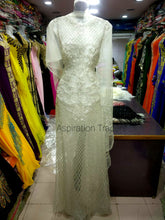 Load image into Gallery viewer, Round neck Luxury Heavily beaded Back Front Designer Evening Dress material -EG016 (1)
