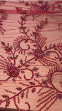 Load and play video in Gallery viewer, Red Color Gorgeous Luxury ALL over Work NET Lace Applique  - AP010
